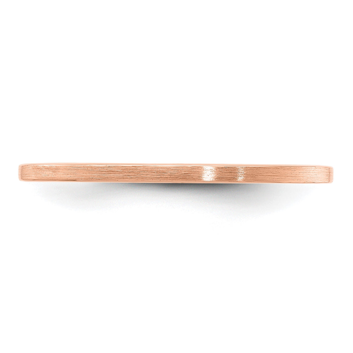 14k Rose Gold Satin, Flat wedding band ring detail view