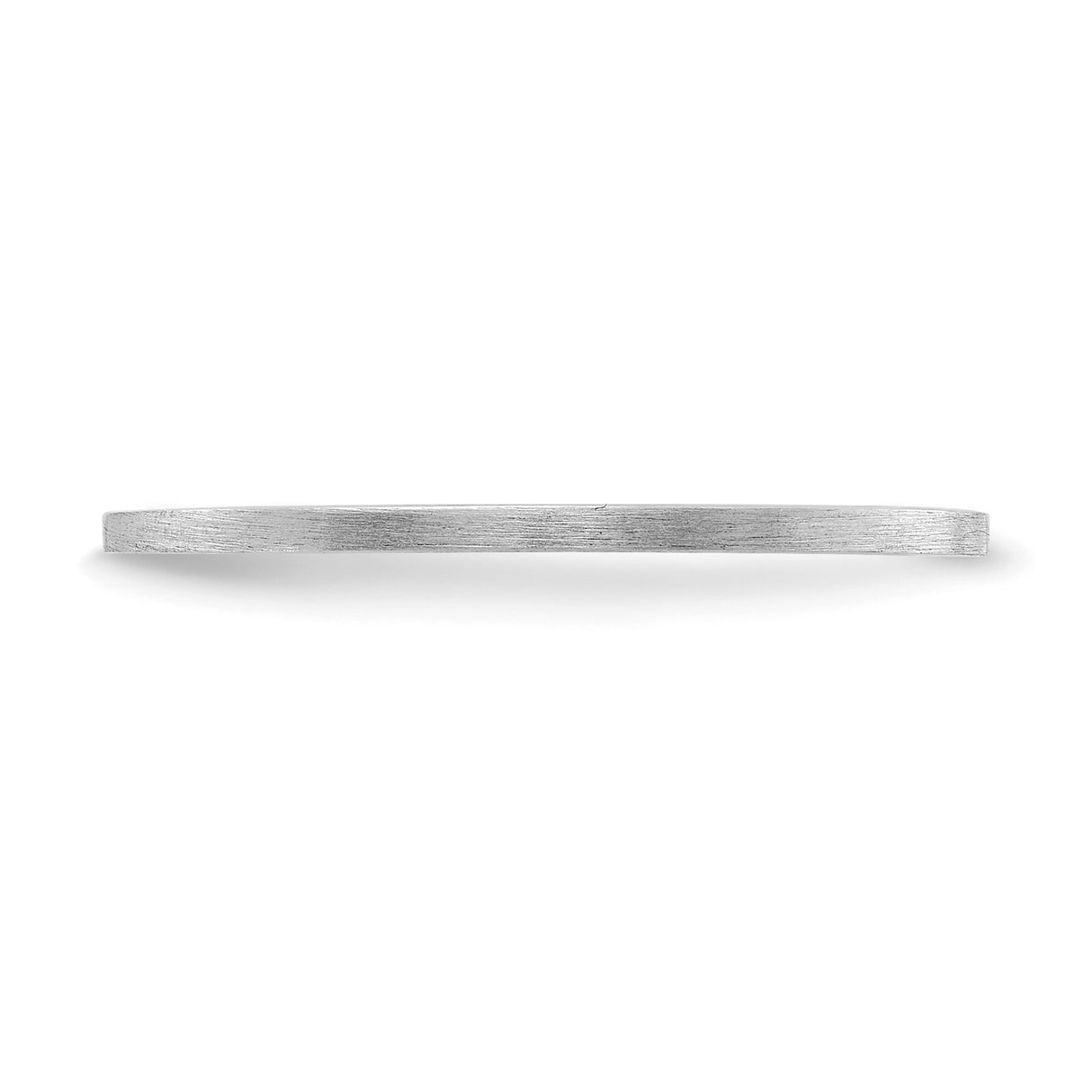 14k White Gold Satin, Flat wedding band ring detail view