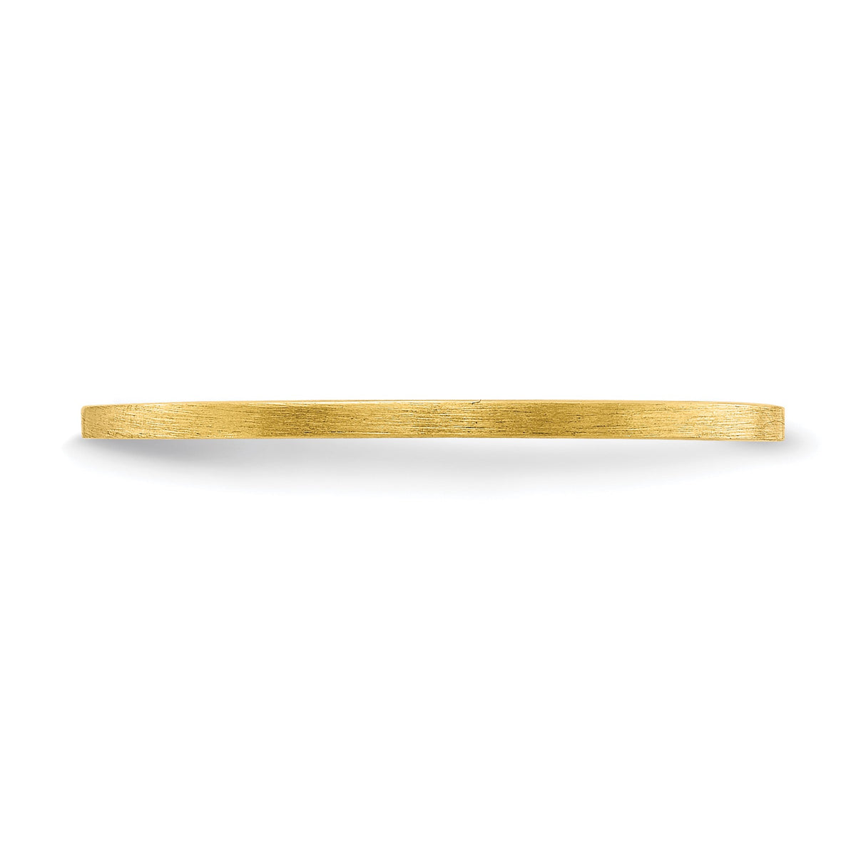 14k Yellow Gold Satin, Flat wedding band ring detail view