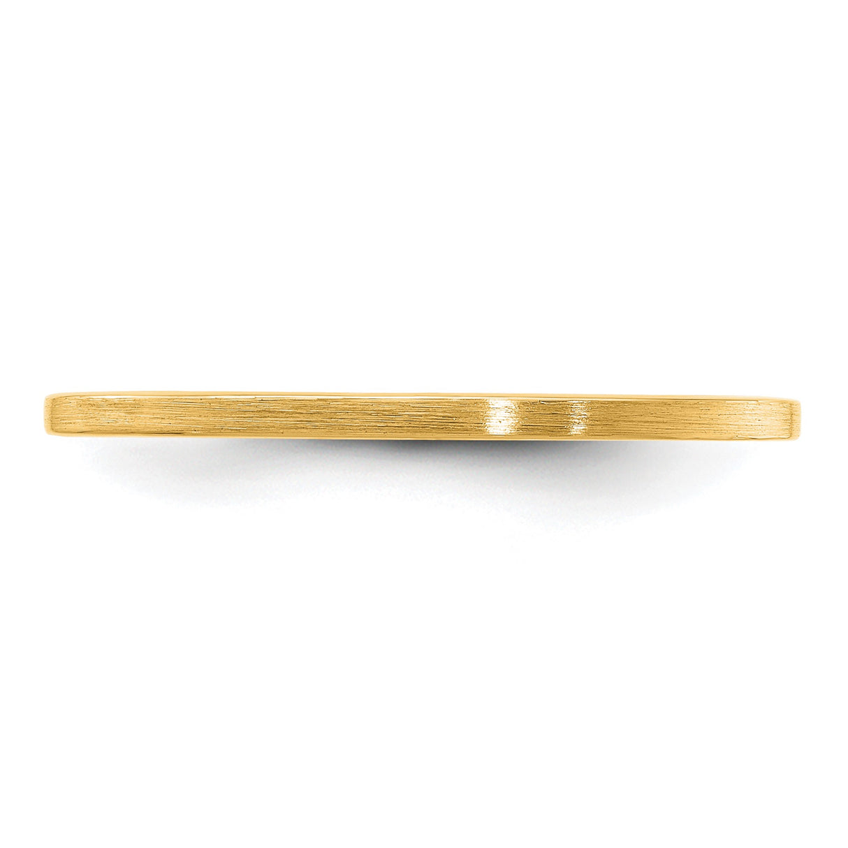 14k Yellow Gold Satin, Flat wedding band ring detail view