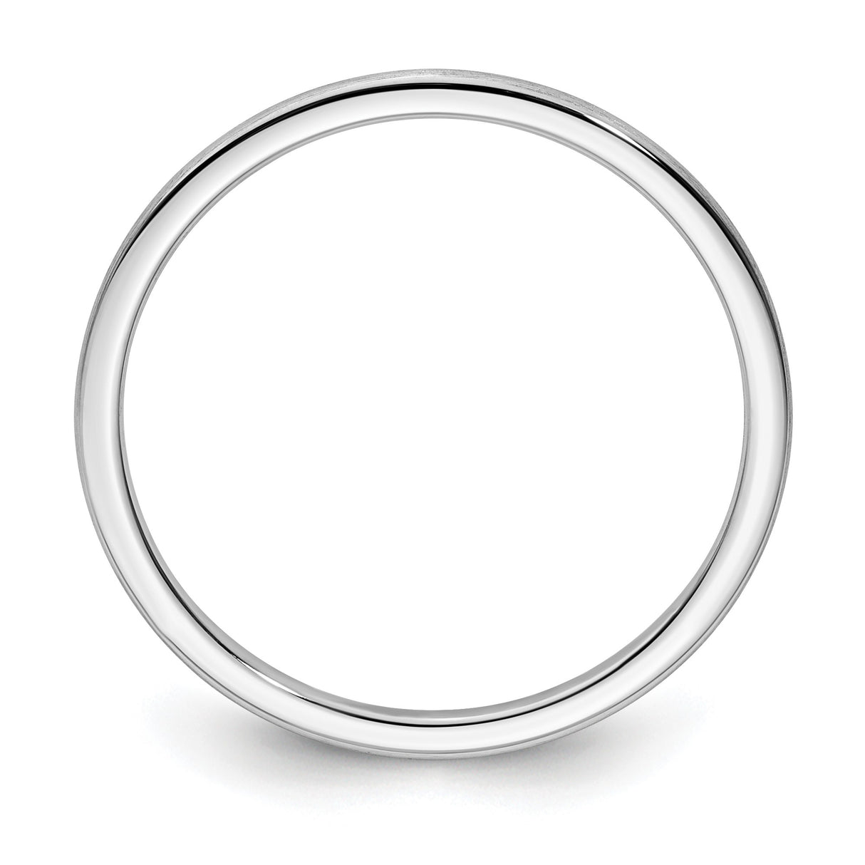 14k White Gold Satin, Domed wedding band ring alternate angle