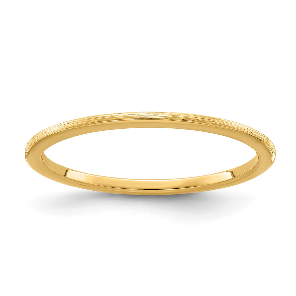 14k Yellow Gold Satin, Domed wedding band ring
