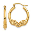 14k Yellow Gold Hoop Earrings with Ram Head Design, Aries Zodiac Animal Theme