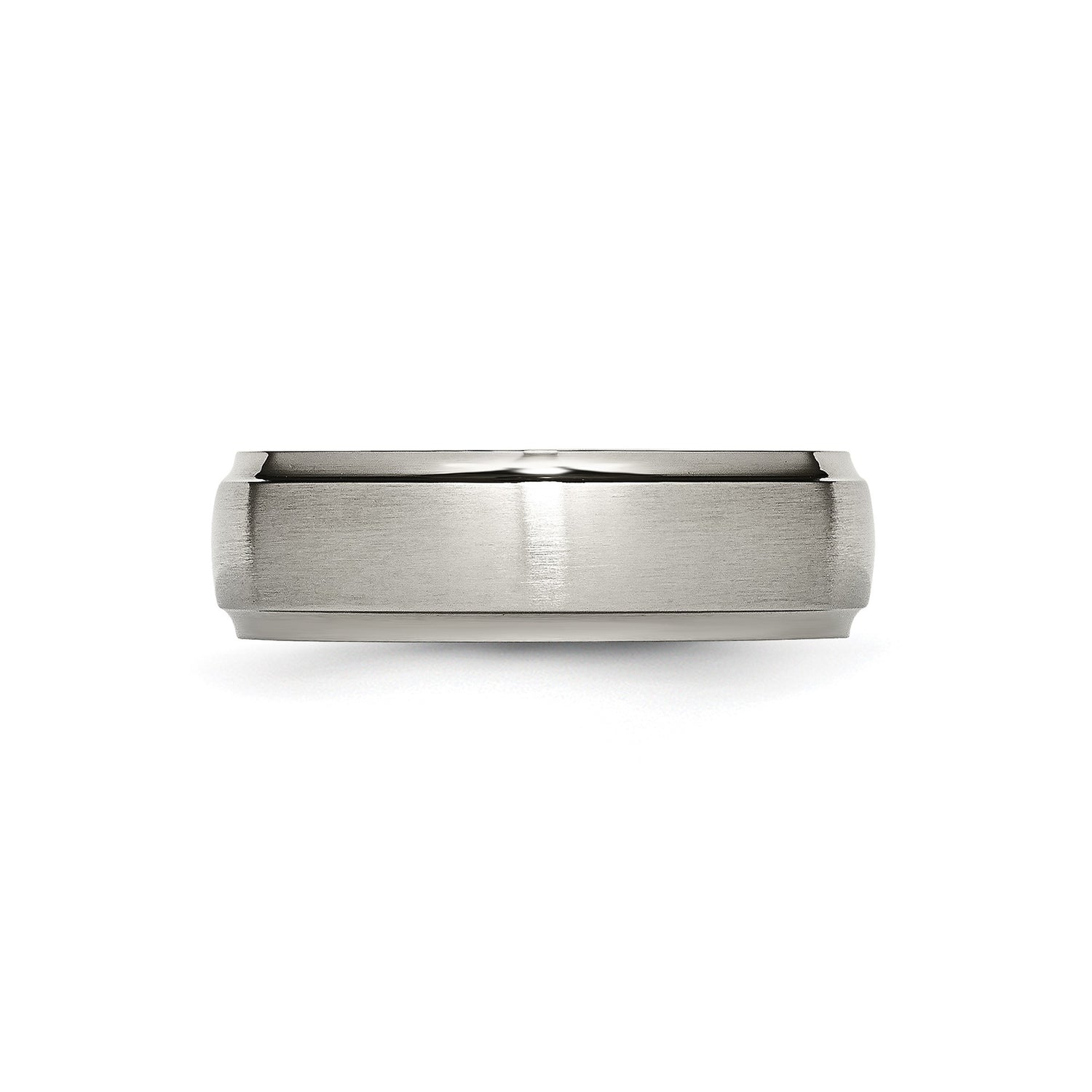 Titanium Wedding Band with Brushed Center and Polished Edges, Lightweight Comfort Fit Ring