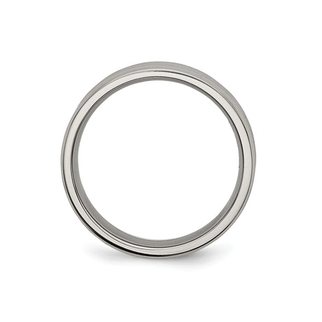 Titanium Mens Wedding Band Ring, Domed Edge, High Polish Finish, Comfort Fit, Minimalist Style