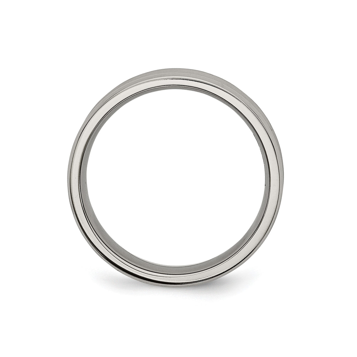 Titanium Wedding Band Ring with Polished Domed Profile and Beveled Edge, Comfort Fit Design