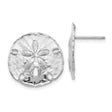 14k White Gold Sand Dollar Stud Earrings, Ocean-Inspired Nautical Theme