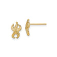 14k Yellow Gold Starfish Stud Earrings, Textured Nautical Marine Style for Women