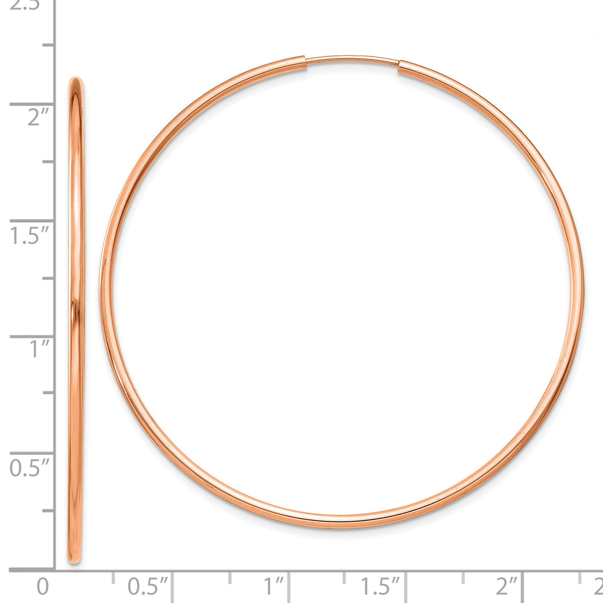 14k Rose Gold Hoop Earrings, Thin Round Minimalist Lightweight Polished Style for Women