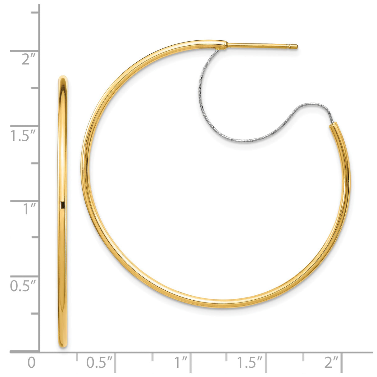 14k Two-Tone Gold Hoop Earrings with Sleek Minimalist Design for Women
