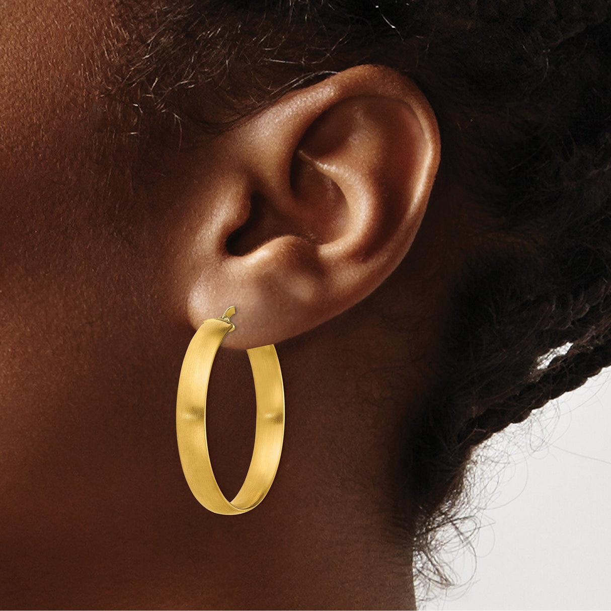 14k Yellow Gold Hoop Earrings, Medium Round Polished Hoops, Minimalist Daily Wear Design