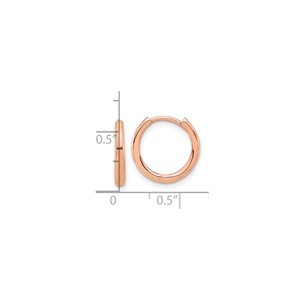 14k Rose Gold Hoop Earrings, Small Hinged Minimalist Polished Hoops for Women