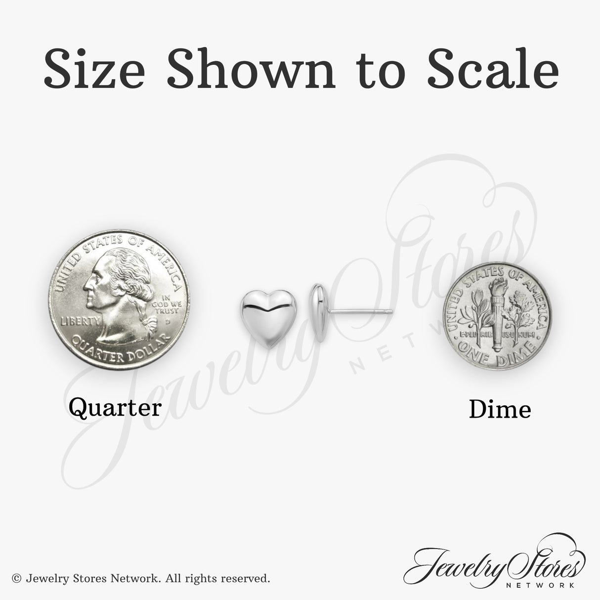 14k White Gold Heart Stud Earrings, Polished Puffed Design, Minimalist Style for Women