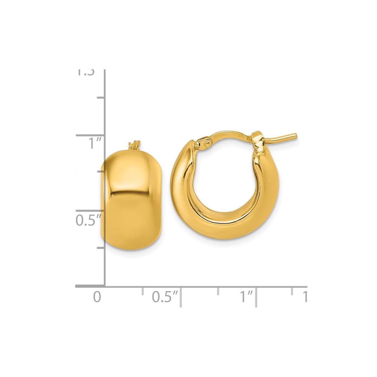 14k Yellow Gold Huggie Hoop Earrings, Classic Small Round High Polish Minimalist Style