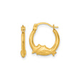 14k Yellow Gold Dolphin Hoop Earrings, Polished Finish, Latch-Back, Nautical Theme for Women and Teens