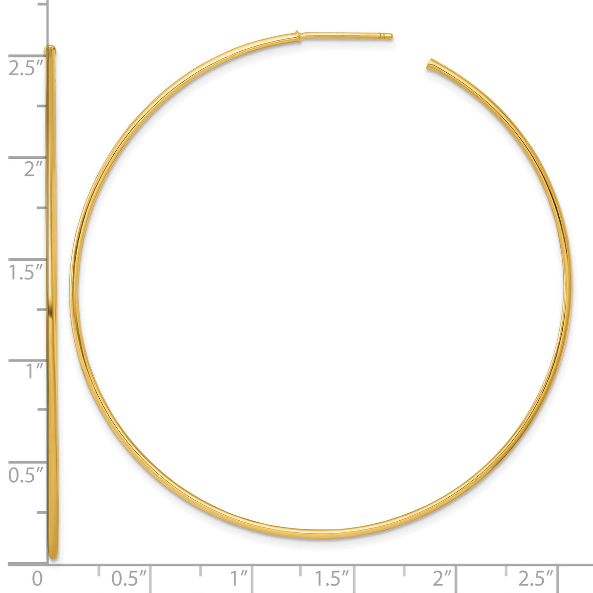 14k Yellow Gold Large Hoop Earrings, Sleek Minimalist Design for Women
