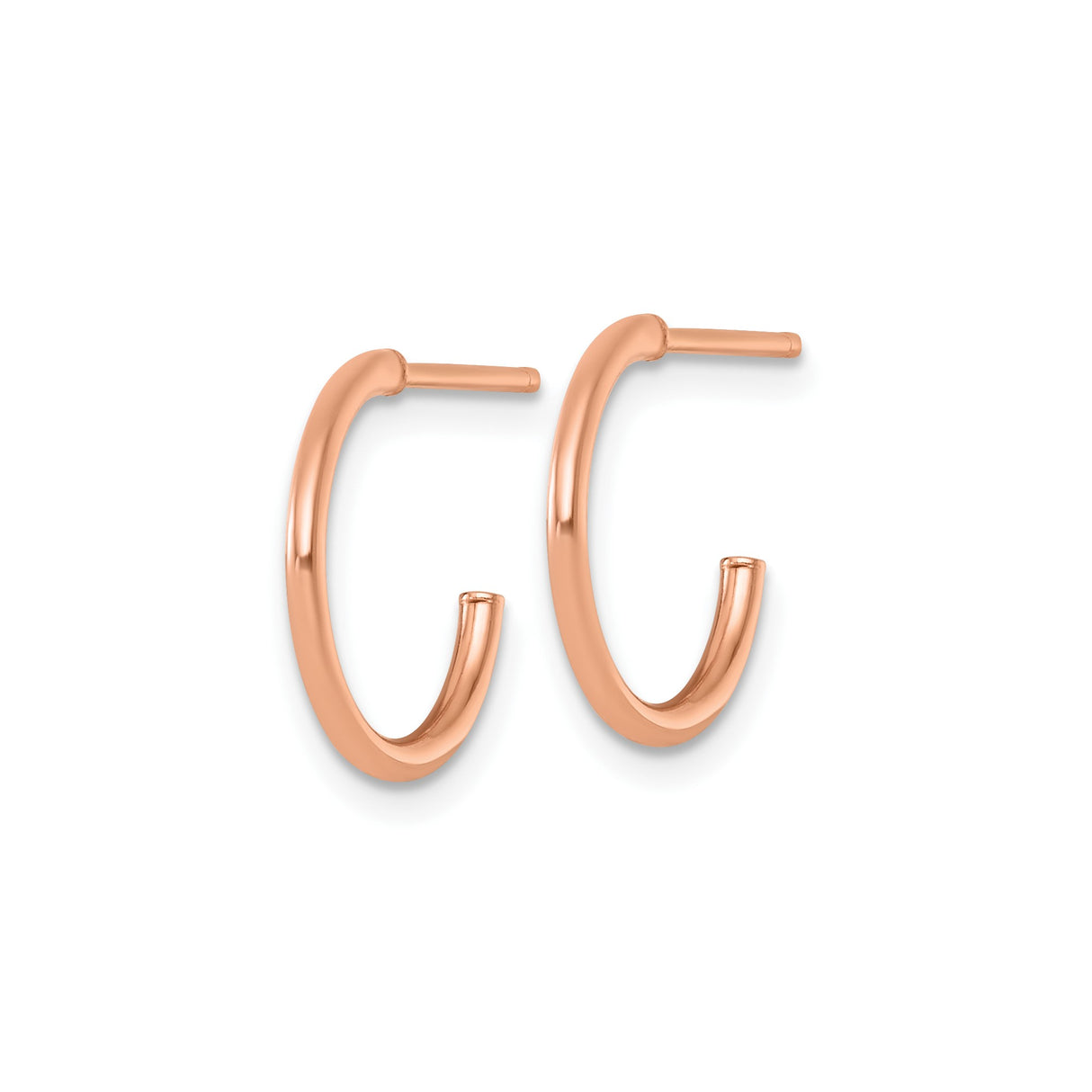 14k Rose Gold Small Hoop Earrings, Polished Minimalist Style for Women