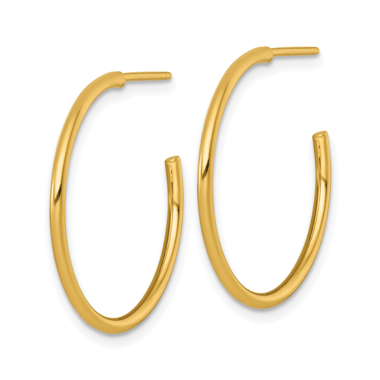 14k Yellow Gold Hoop Earrings, Lightweight Minimalist Classic Polished Hoops for Women or Unisex Wear