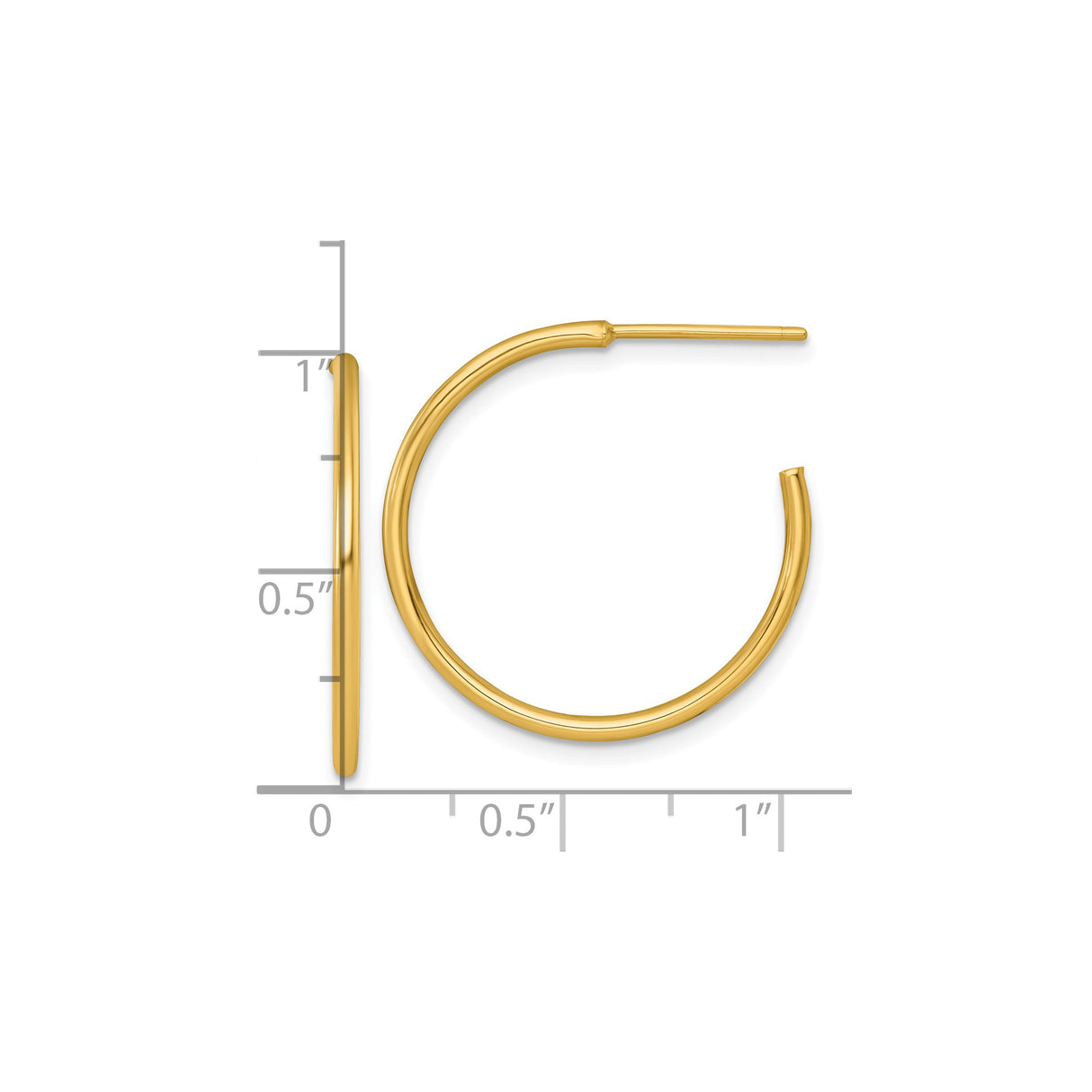 14k Yellow Gold Hoop Earrings, Lightweight Minimalist Classic Polished Hoops for Women or Unisex Wear