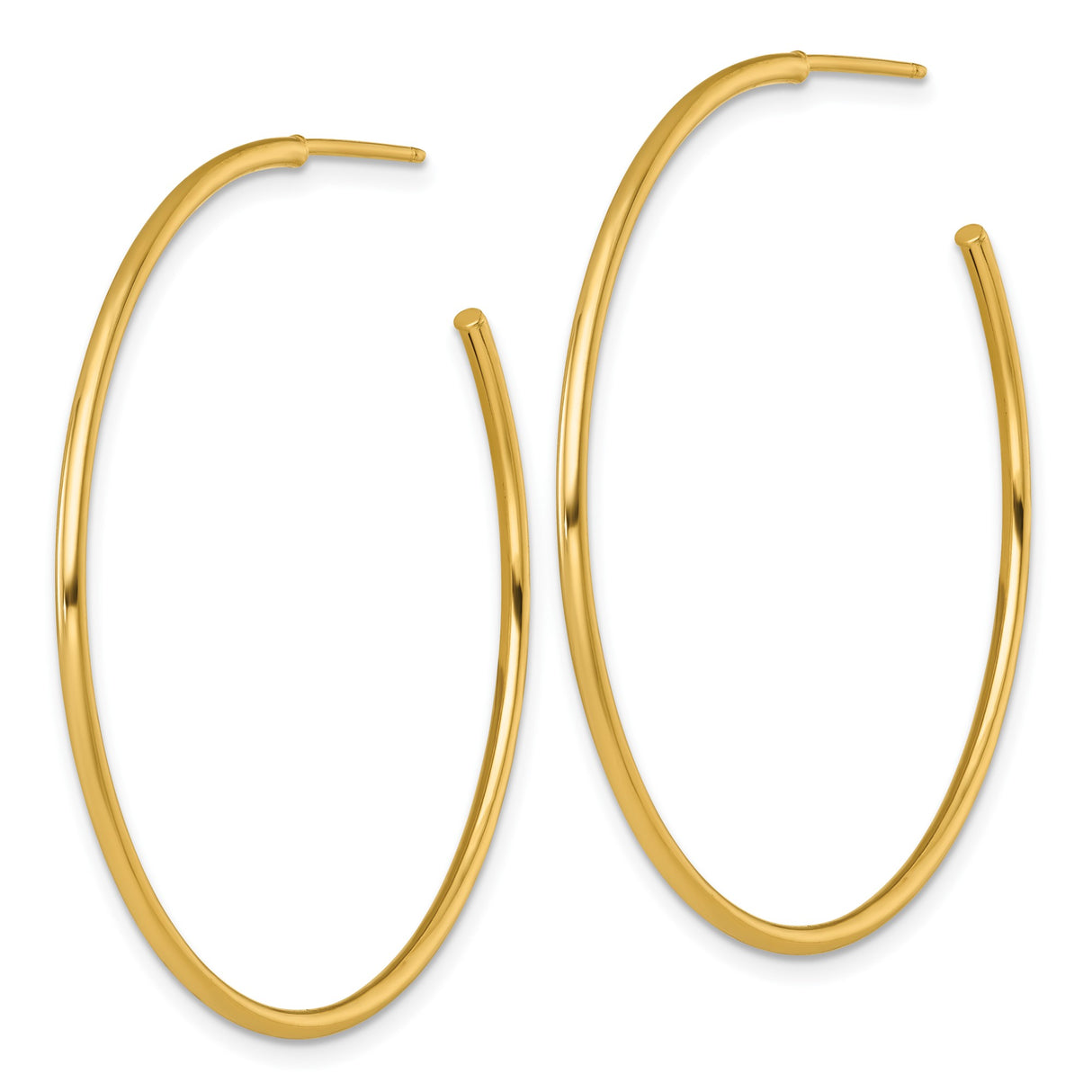 14k Yellow Gold Hoop Earrings, Classic C-Hoop Design with Polished Finish, Minimalist Style