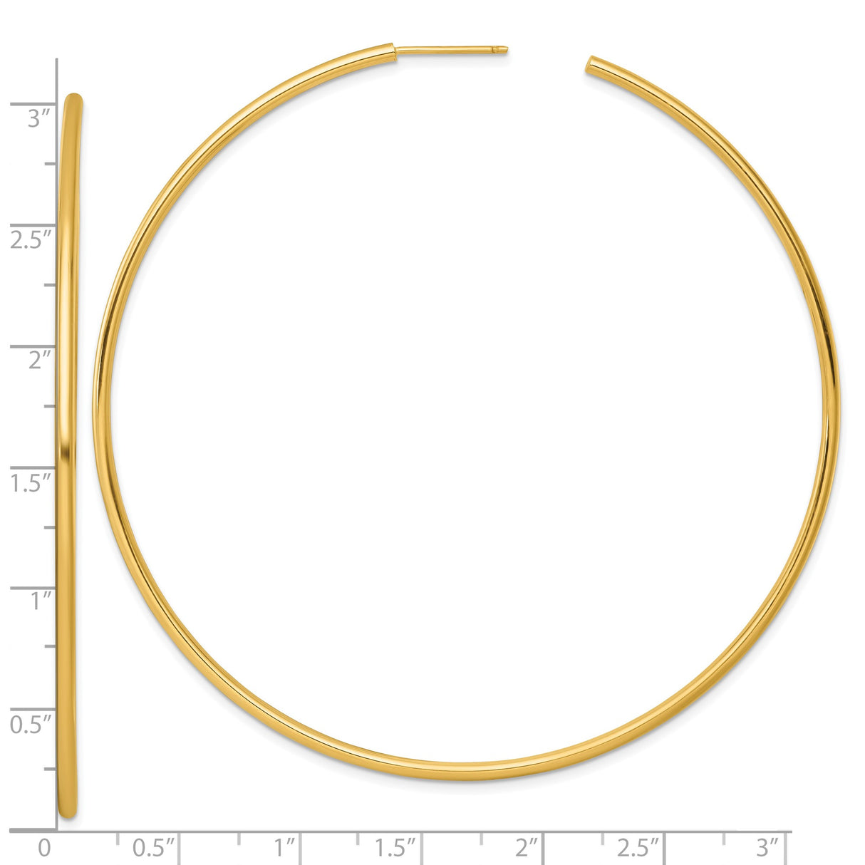 14k Yellow Gold Hoop Earrings, Thin Round Minimalist Design, Lightweight Classic Style for Women