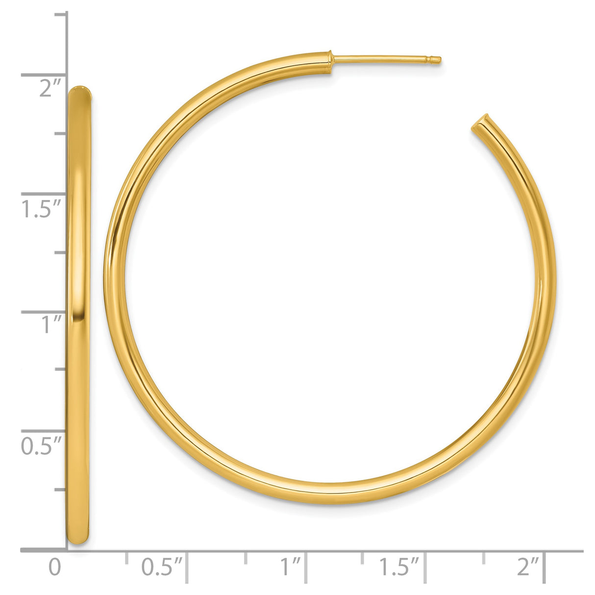 14k Yellow Gold Hoop Earrings, Classic Medium Round Hoops, Polished Minimalist Design