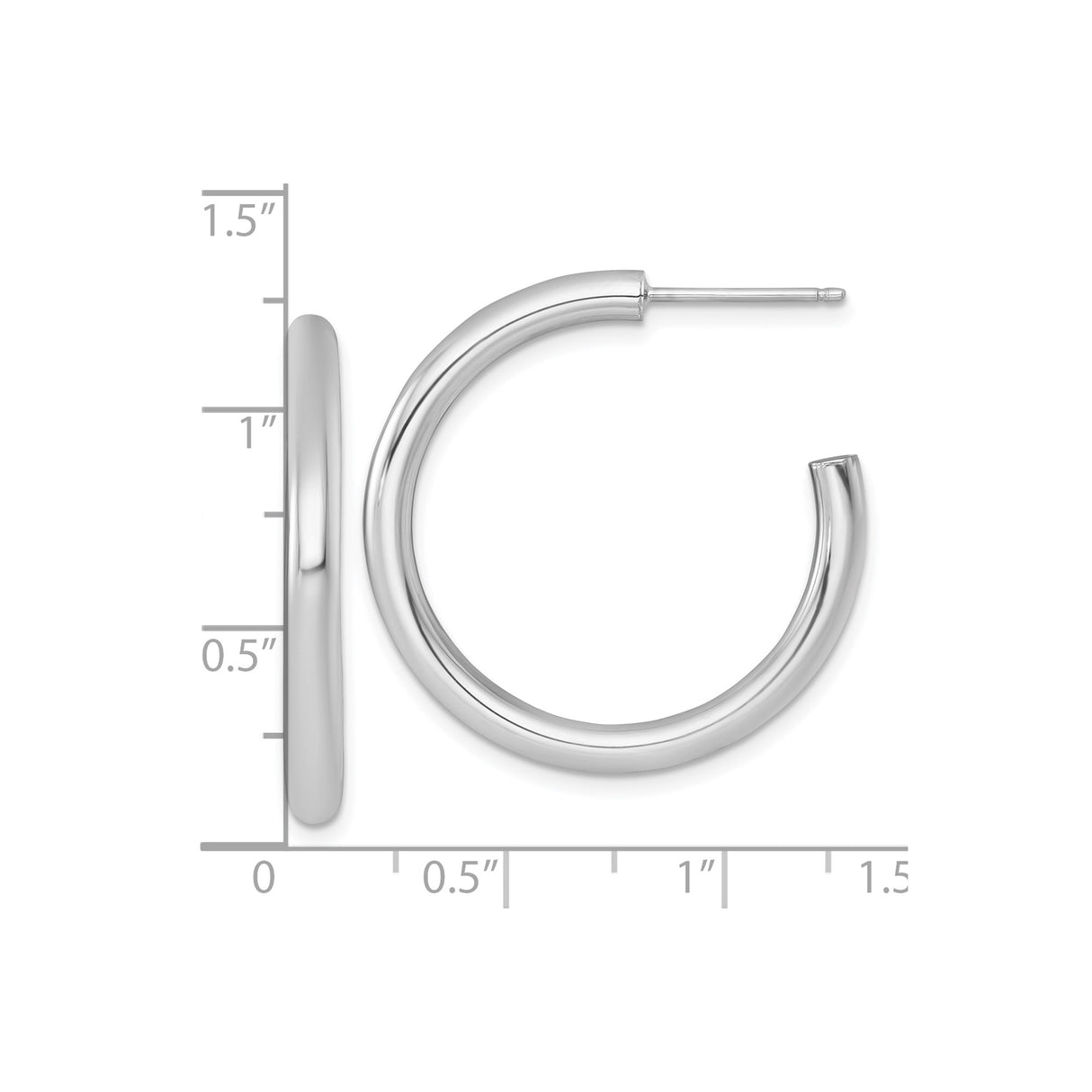 14k Yellow Gold Hoop Earrings, Medium Polished Hoops with Smooth Finish, Minimalist Classic Style