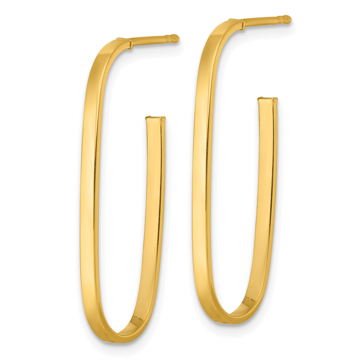 14k Yellow Gold Threader Earrings, Sleek Modern Bar Design, Minimalist Long Dangle Style for Women