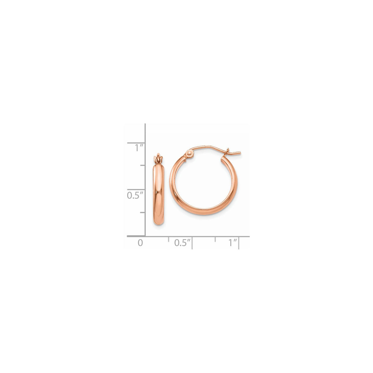 14k Rose Gold Hoop Earrings, Classic Round Design with Polished Minimalist Style