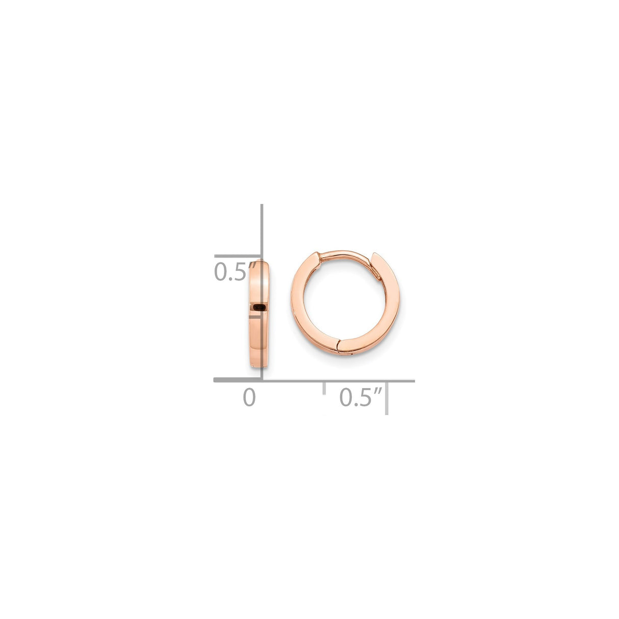 14k Rose Gold Hoop Earrings, Small Polished Minimalist Design for Women or Unisex Wear