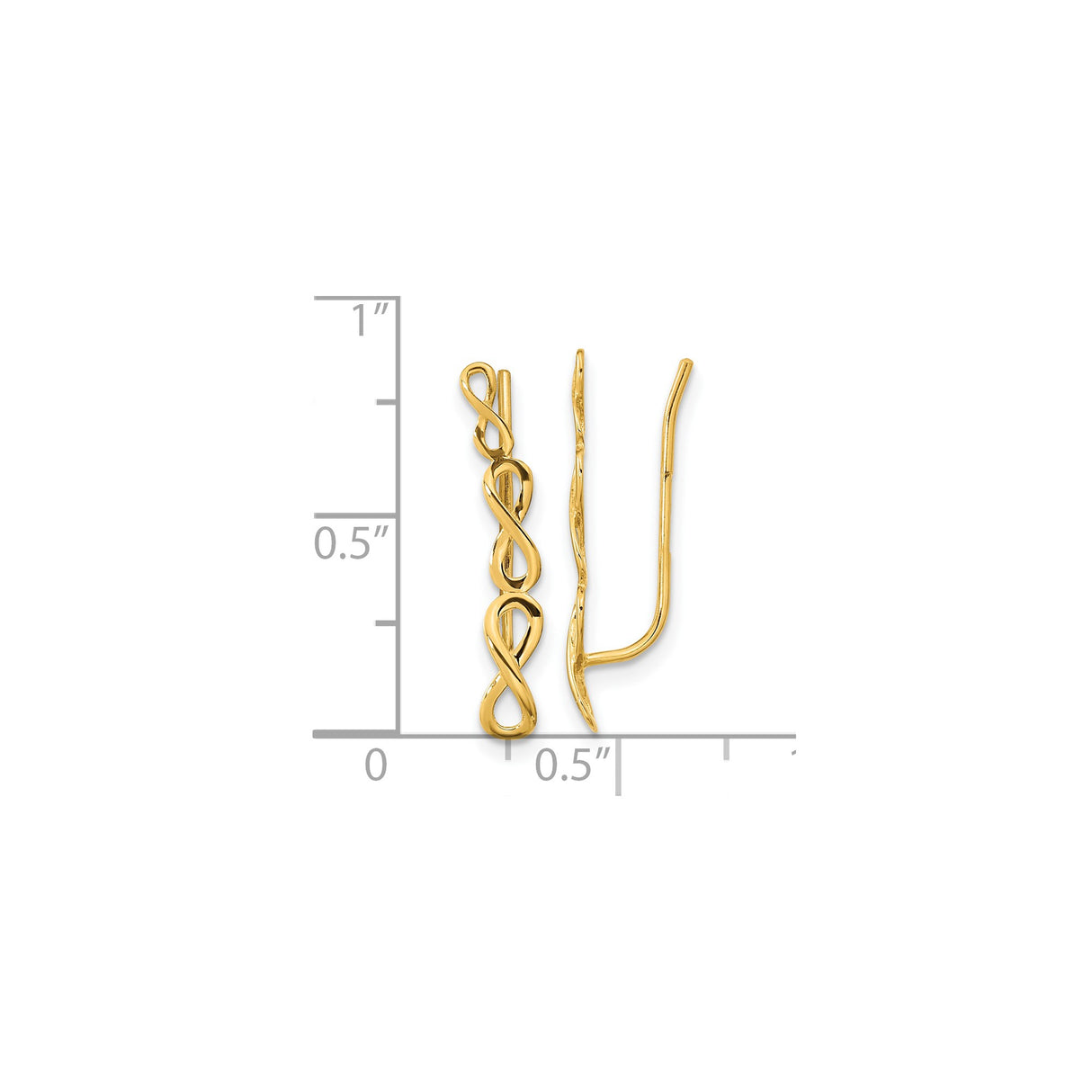 14k Yellow Gold Threader Earrings with Openwork Double Infinity Design
