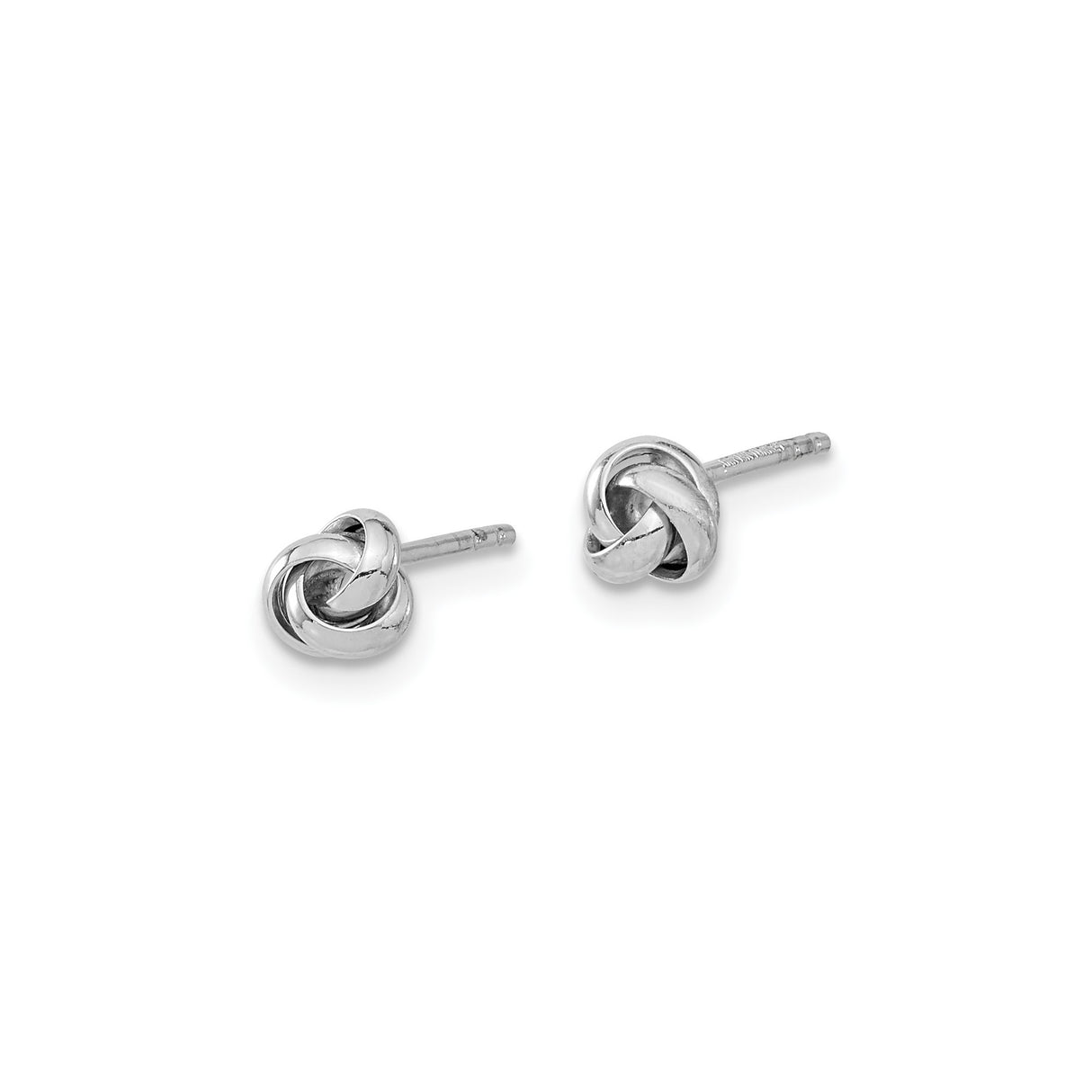 14k White Gold Love Knot Stud Earrings with Twisted Design for Women