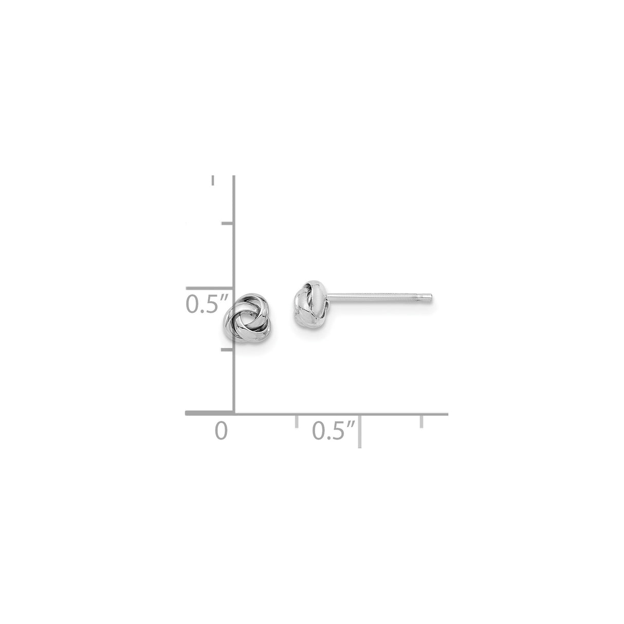 14k White Gold Love Knot Stud Earrings with Twisted Design for Women