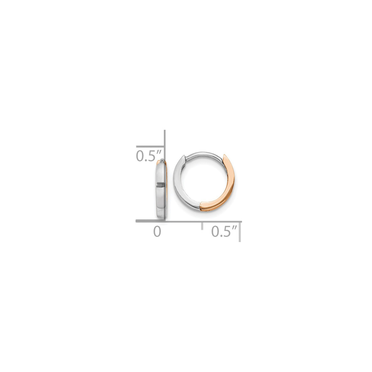 Sterling Silver and Rose Gold Hoop Earrings, Two-Tone Minimalist Modern Design for Women