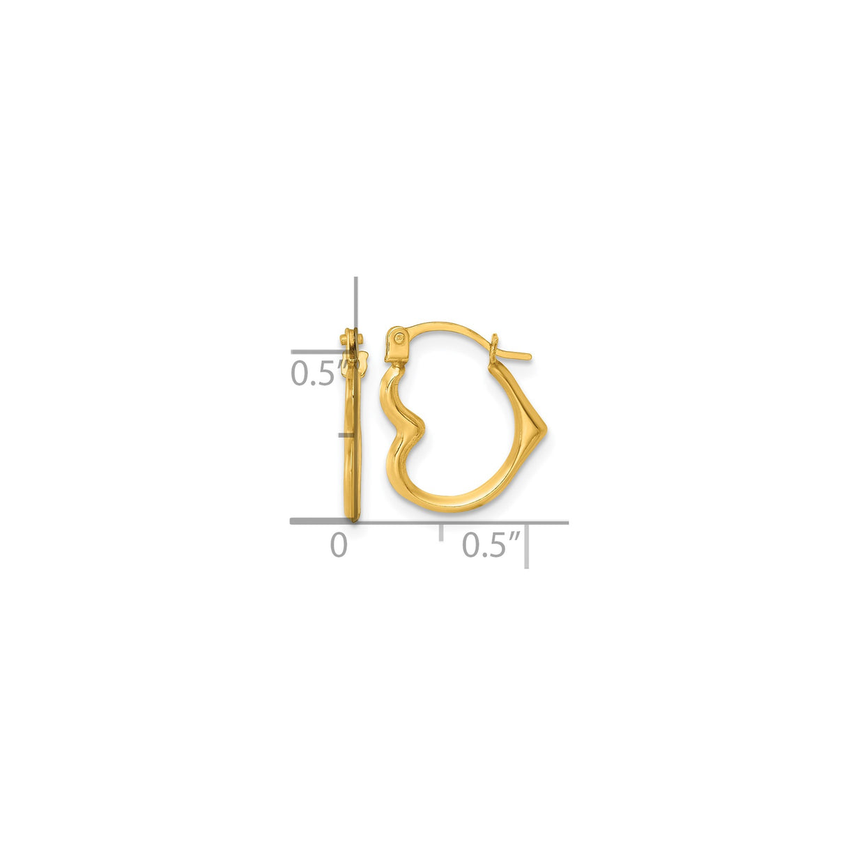 14k Yellow Gold Hoop Earrings, Geometric Wavy Design, Polished Modern Statement Style