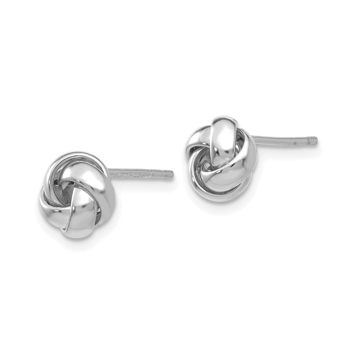 14k White Gold Love Knot Stud Earrings, Intertwined Knot Design, Symbolic Jewelry for Women