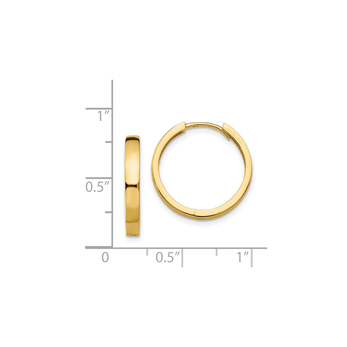 14k Yellow Gold Hoop Earrings, Classic Sleek Minimalist Design, Unisex Everyday Jewelry