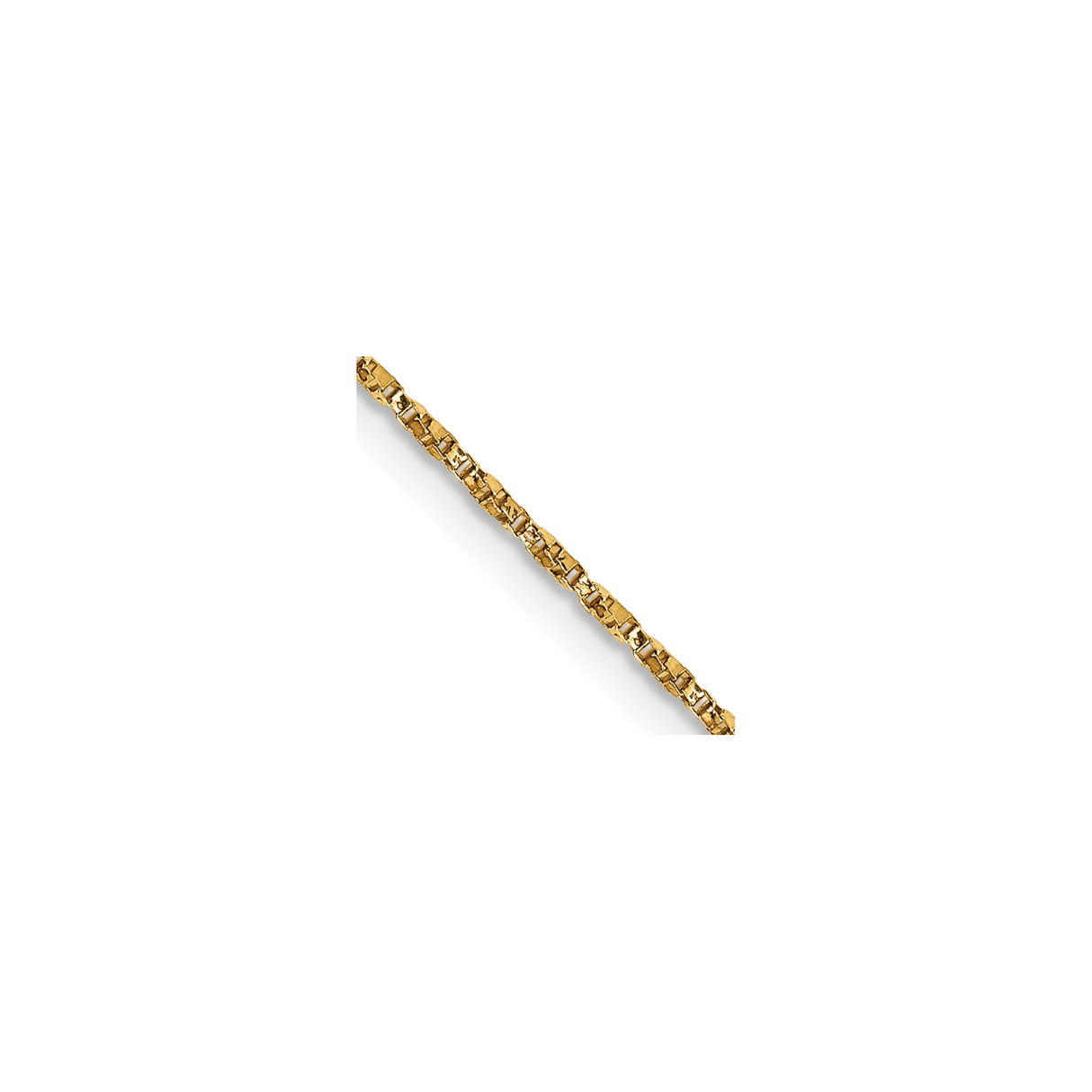 14K Yellow Gold 0.95 mm Box Chain Necklace, Polished detail view