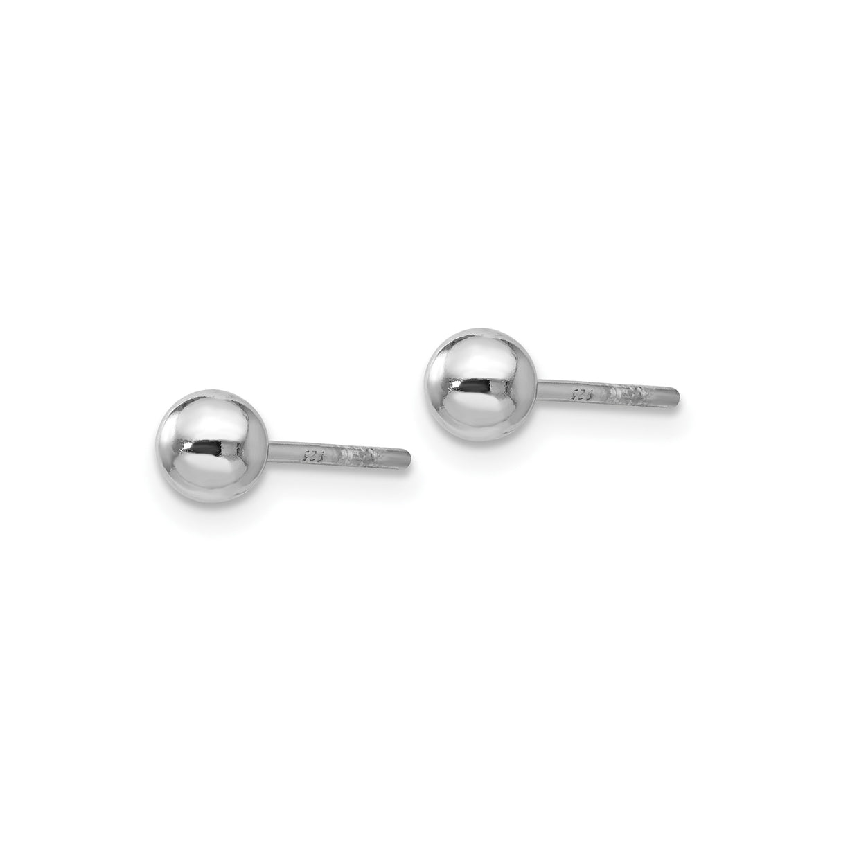 Sterling Silver Ball Stud Earrings, Minimalist Polished Round Design for Women and Unisex Wear