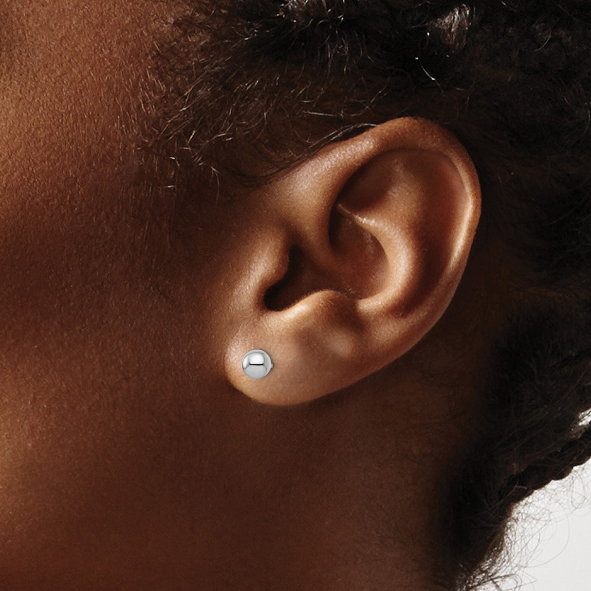 Sterling Silver Stud Earrings, 5mm Polished Ball Design, Hypoallergenic Minimalist Style