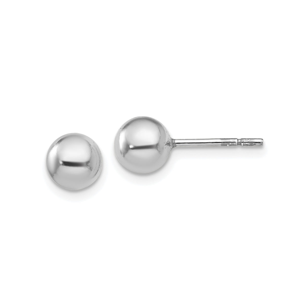 Sterling Silver Stud Earrings, 4mm Polished Ball Design, Classic Minimalist Style for Women and Men