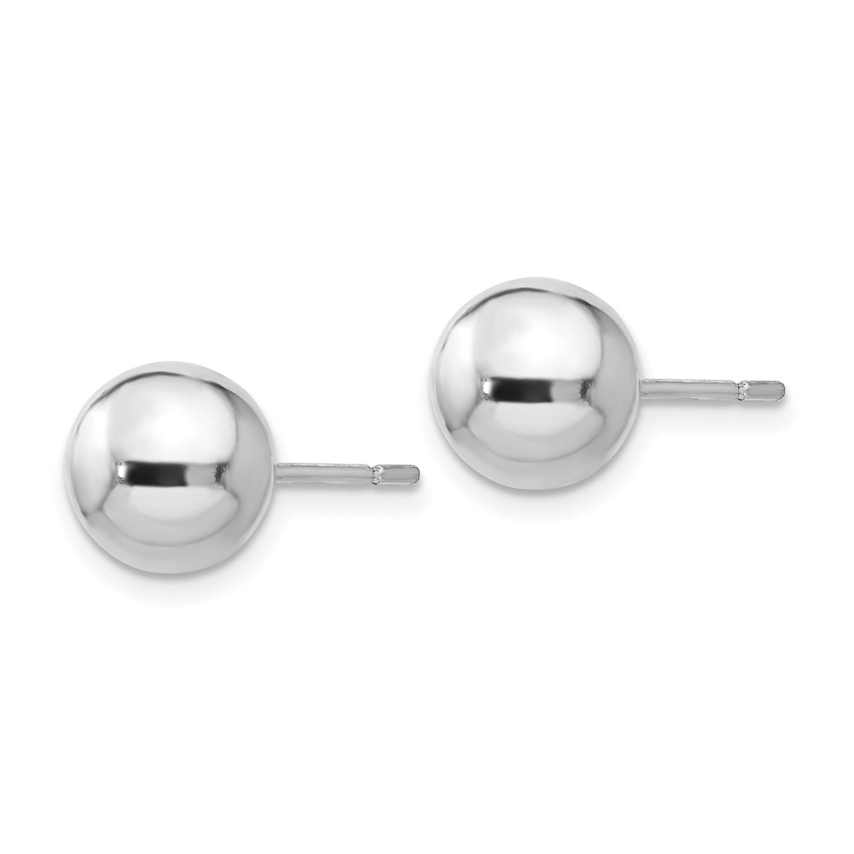 Sterling Silver Ball Stud Earrings, 8mm Polished Round Unisex Minimalist Style