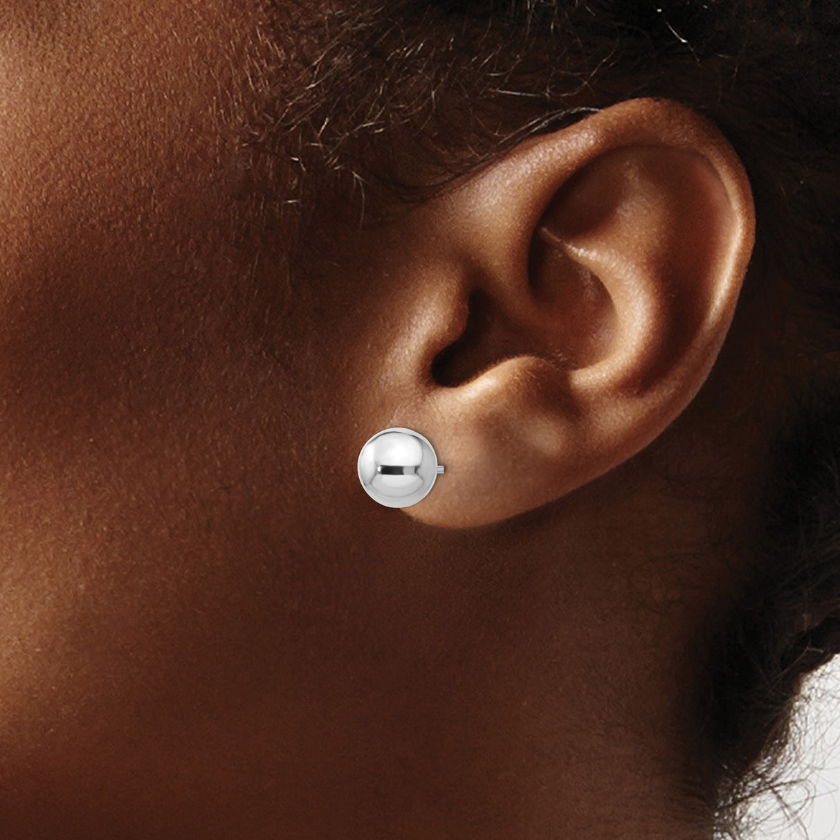 Sterling Silver Ball Stud Earrings, 8mm Polished Round Unisex Minimalist Style
