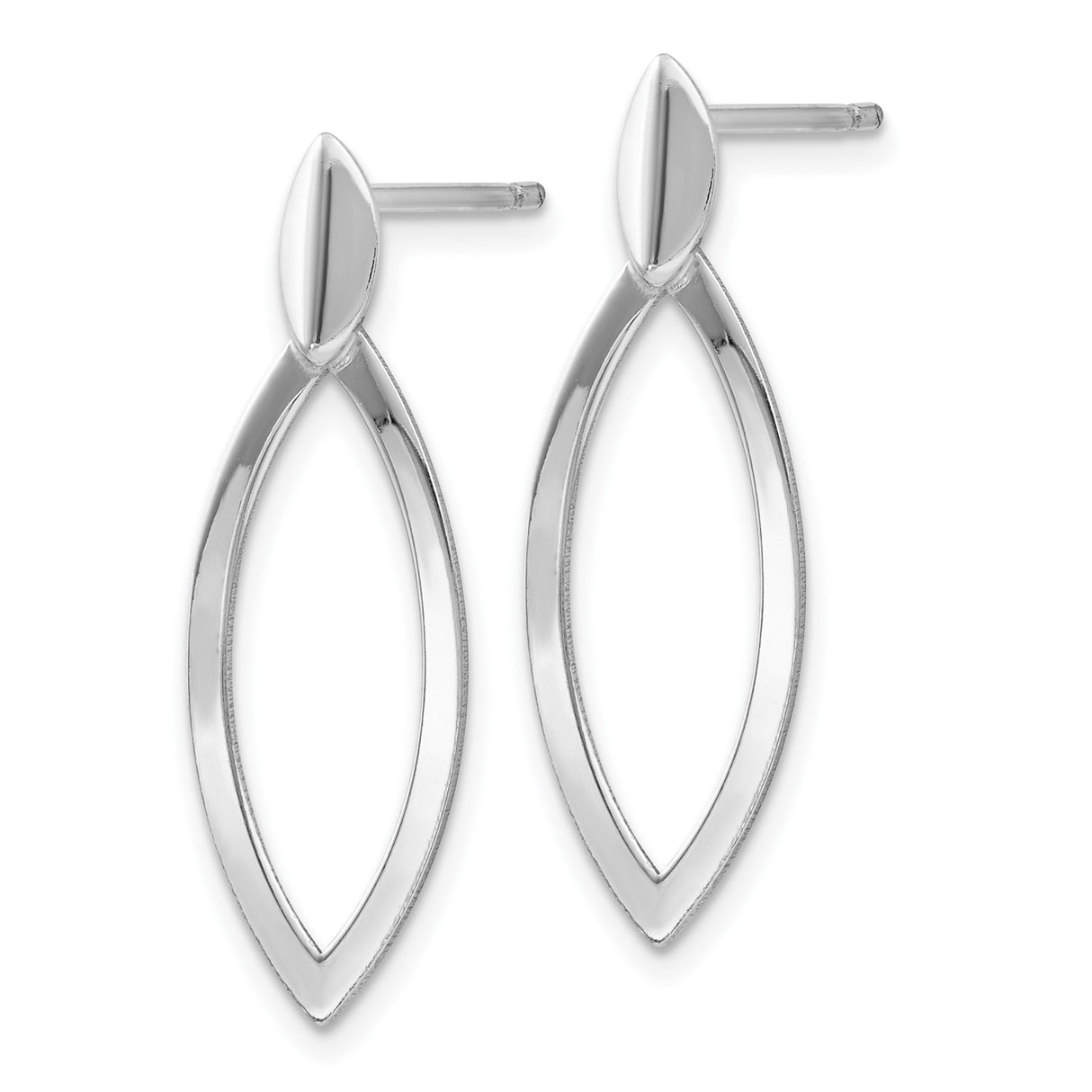 Sterling Silver Dangle Earrings with Open Leaf and Ichthys Symbol Design for Women