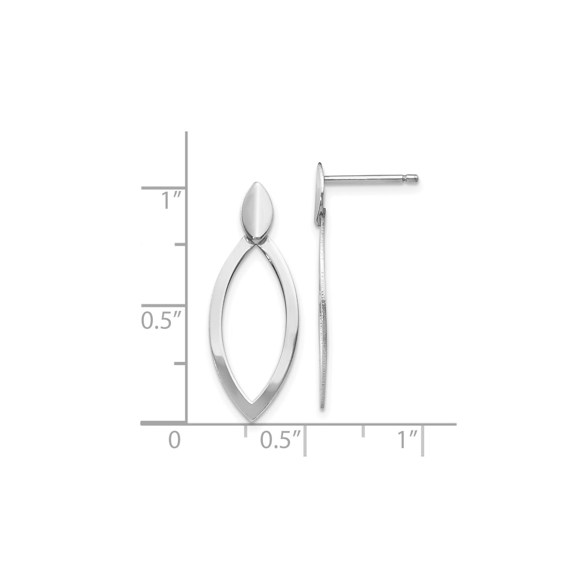 Sterling Silver Dangle Earrings with Open Leaf and Ichthys Symbol Design for Women