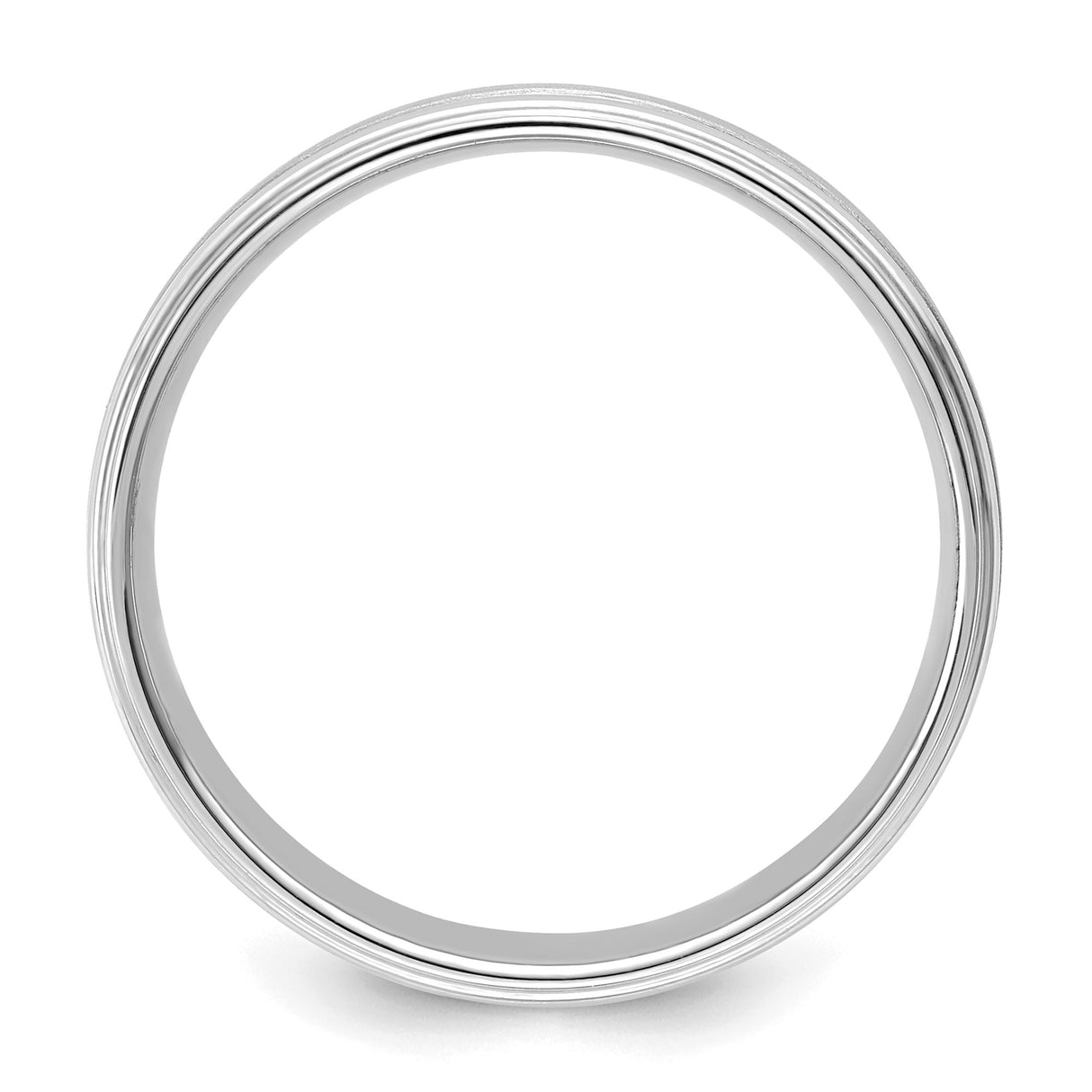 14k White Gold Milgrain, Comfort Fit wedding band ring alternate angle