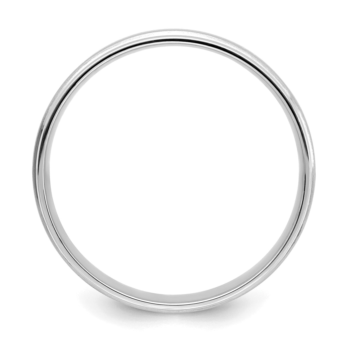 14k White Gold Brushed, Comfort Fit wedding band ring alternate angle
