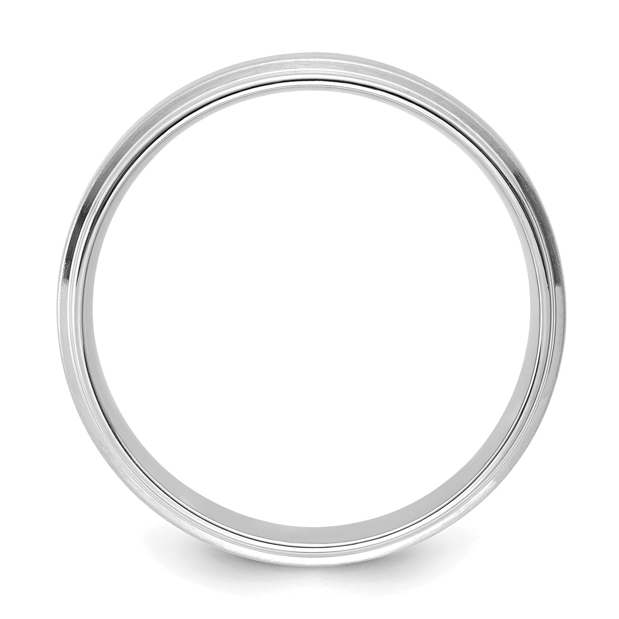 14k White Gold Brushed, Comfort Fit wedding band ring alternate angle