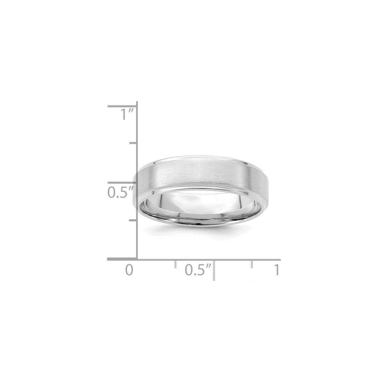 14k White Gold Brushed, Comfort Fit wedding band ring shown for scale