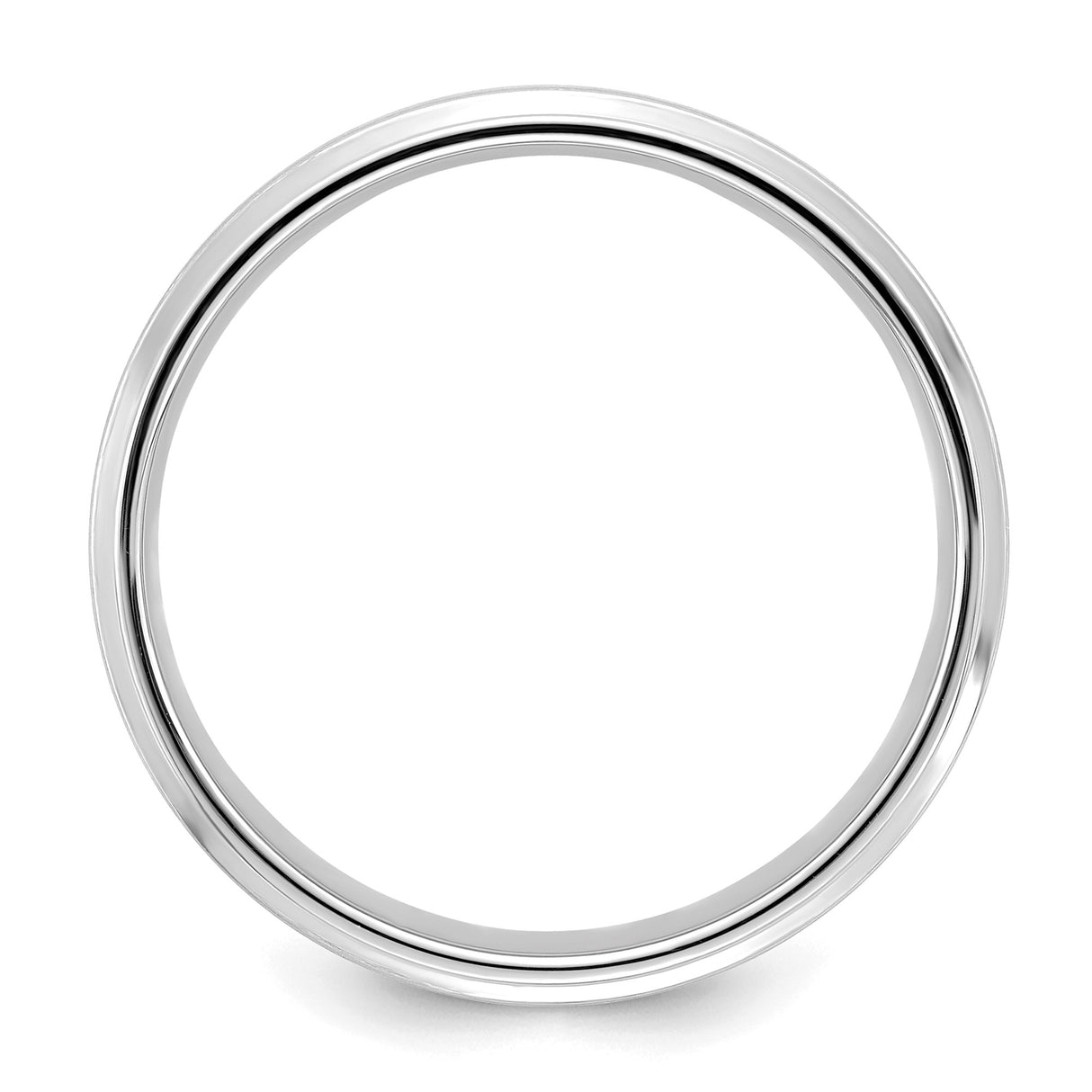 14k White Gold Brushed, Comfort Fit wedding band ring alternate angle
